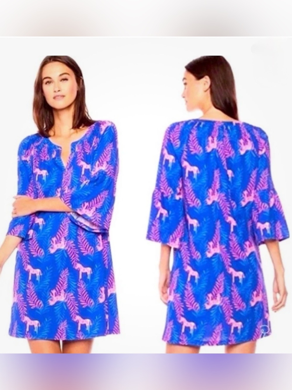 Lilly Pulitzer Teigen Dress Royal Purple Dazzle Pink Zebras size small